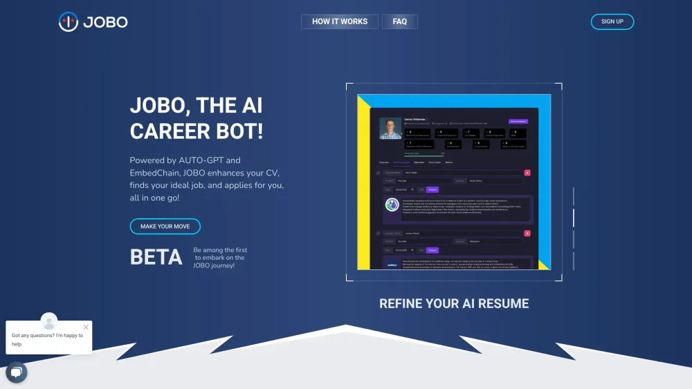 JOBO : CV Enhancement, Job Matching & Easy Application Tool