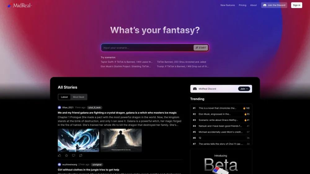 MidReal: AI-Powered, Interactive Stories, Creativity Unleashed