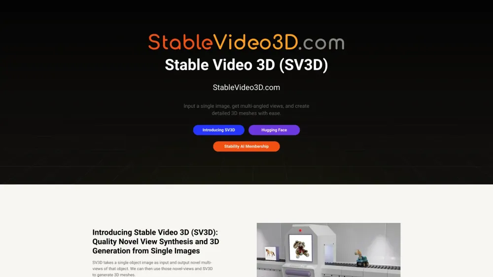 Stable Video 3D: 3D Video & Mesh from Image in Seconds