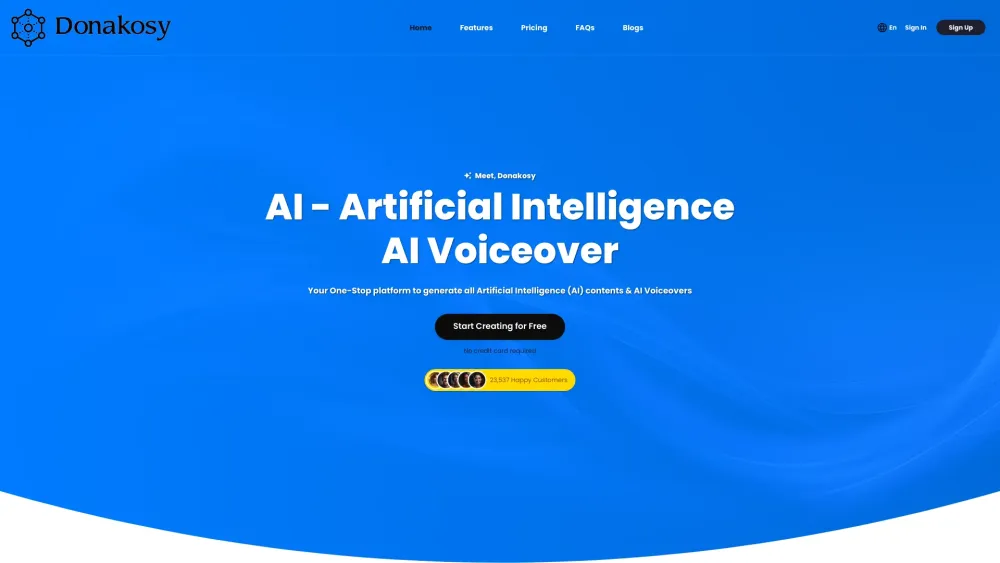 Donakosy: AI Tech for Content, Voiceover, Image, Text & Code