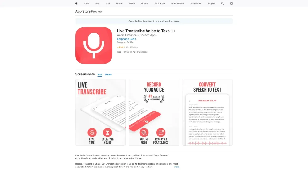Dictate4Me: Instant, Accurate Voice to Text for Apple Devices