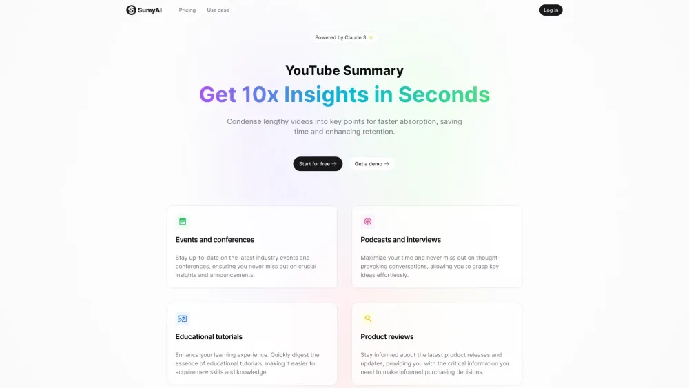 SumyAI : Swift, Effortless Key Point Extraction from YouTube Videos