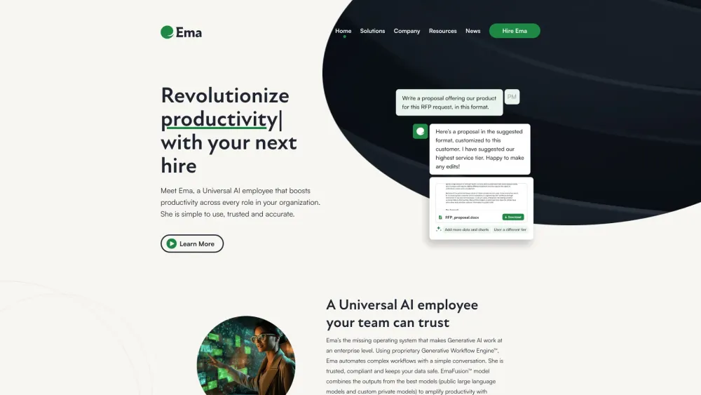 Ema : Automate Tasks, Versatile Roles, Trusted AI Employee