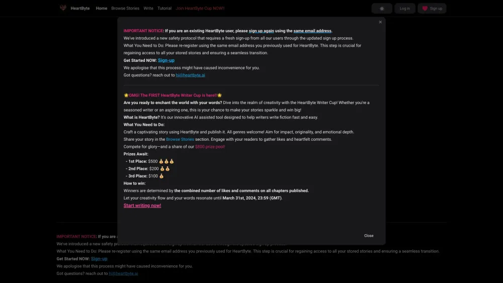 HeartByte: Fast Fiction, Comics Creation & Immersive Reading Platform