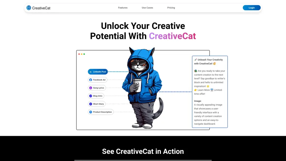 CreativeCat : AI Companion for Easy Content Creation