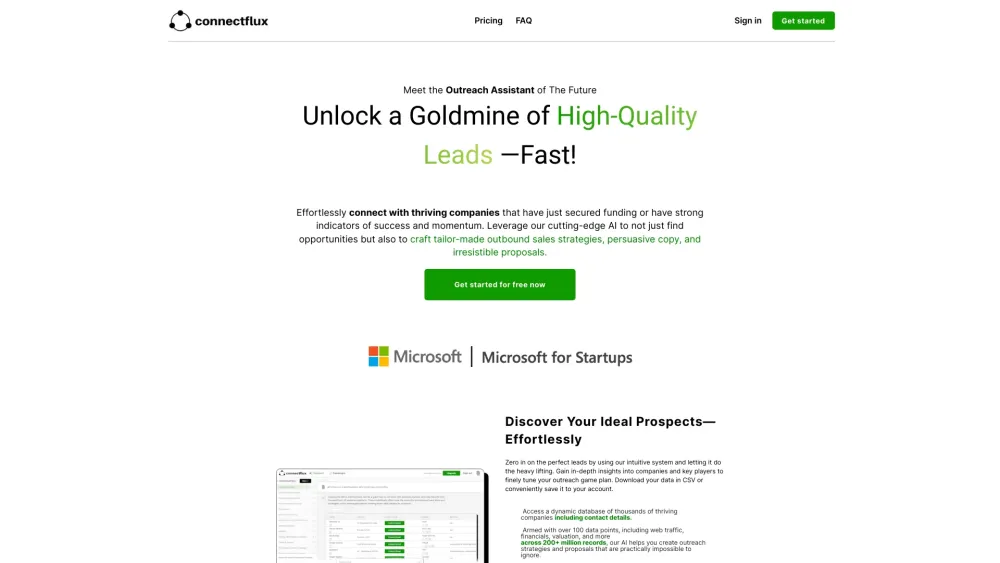 ConnectFlux.ai: AI Sales, 200M Leads, Email Craft, Easy Scheduling