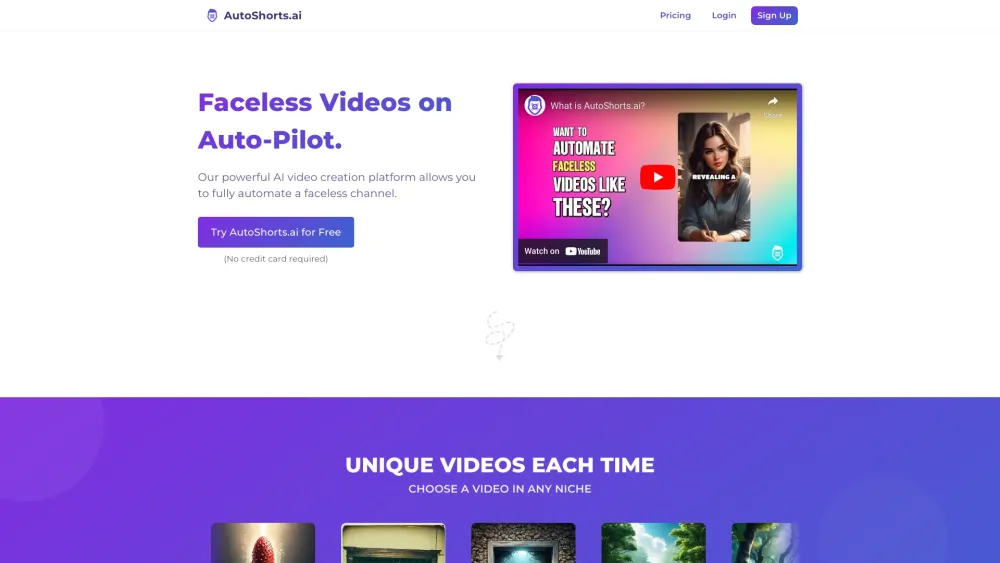 AutoShorts.ai : Automates TikTok Videos, Faceless Creation & Easy Posting