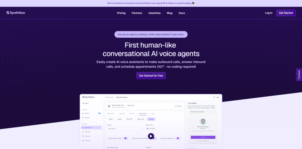 Synthflow AI: Build AI Agents, Schedule Calls, Voice Assistants