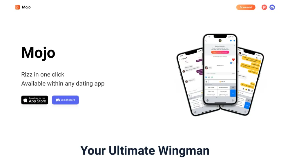 Mojo : AI-Enhanced Flirting, Built-In Toolkit, Boost Dating Confidence