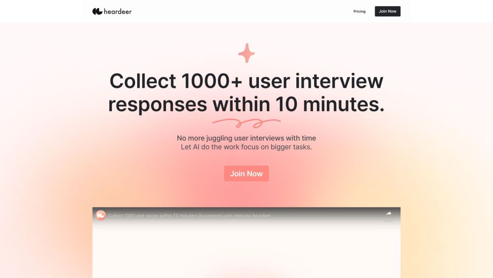 Heardeer: Fast 1000+ User Interviews in 10 Mins for Smarter Decisions