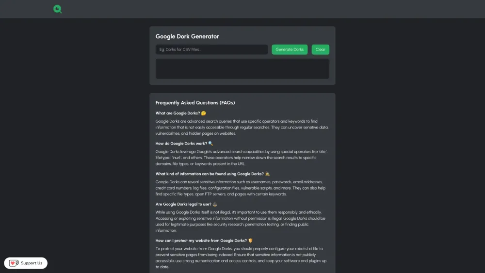 Google Dork Generator: Rapid Advanced Search Queries for Security Research, SEO Audits & Data Discovery