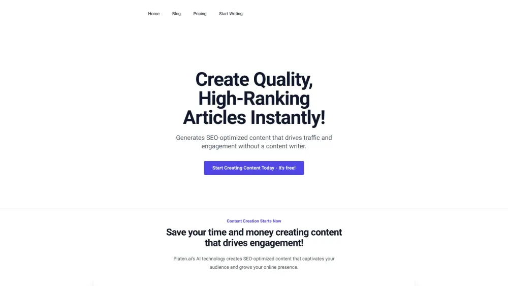 Platen.ai: AI Writer for Blogs, LinkedIn Posts, Branded Emails : Human-Like Content, SEO Boost, Smart Sourcing