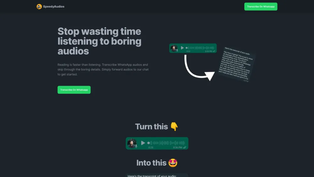 SpeedyAudios: Instant Text, Fast Transcription, Save Time