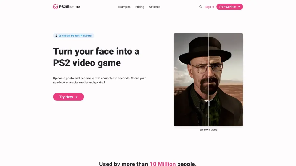 PS2filter.me : Turn Photos into Retro Game Characters Instantly