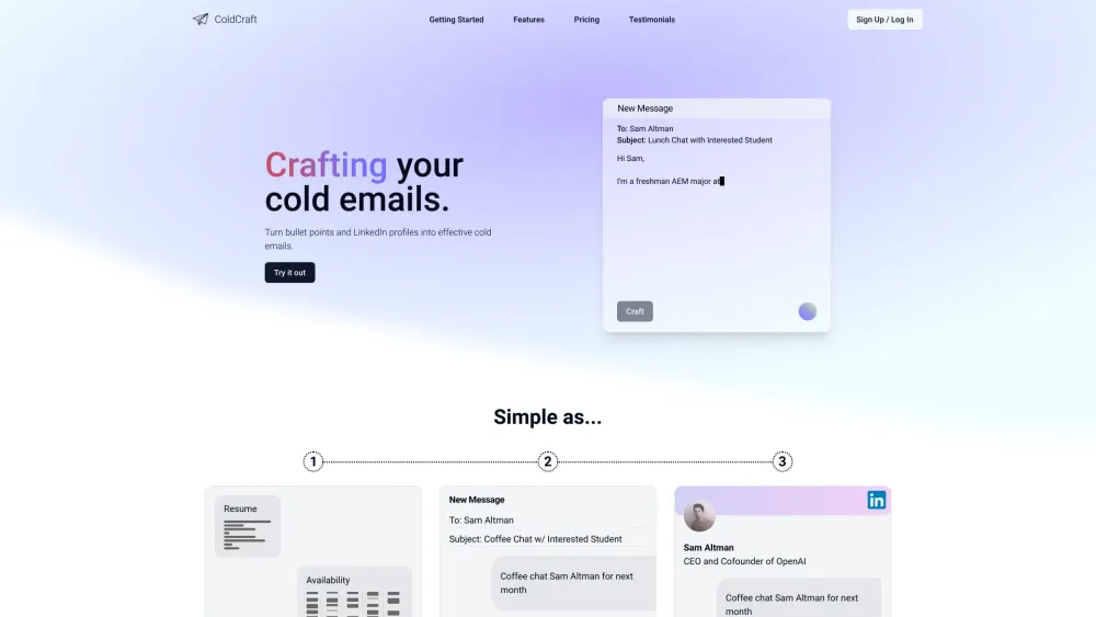 ColdCraft: AI-Personalized Cold Emails for Higher Engagement