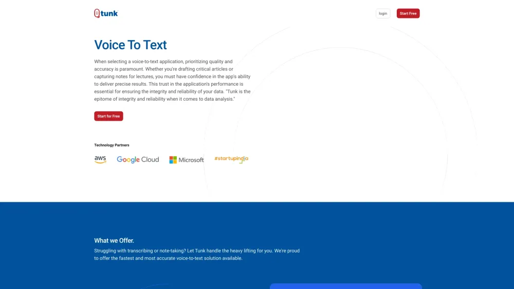 Tunk.AI : Accurate Speech-to-Text for Education, Healthcare & More