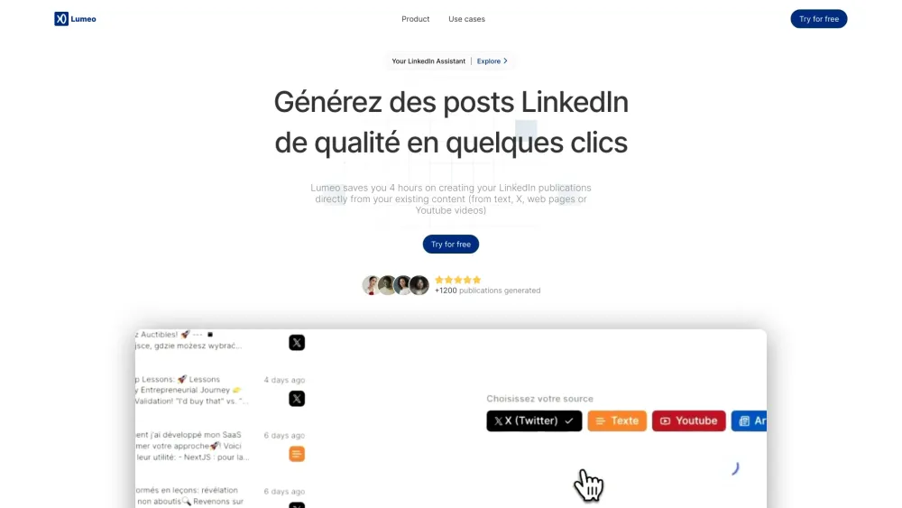 Lumeo : Turns Content Into Optimized LinkedIn Posts With Code Embeds