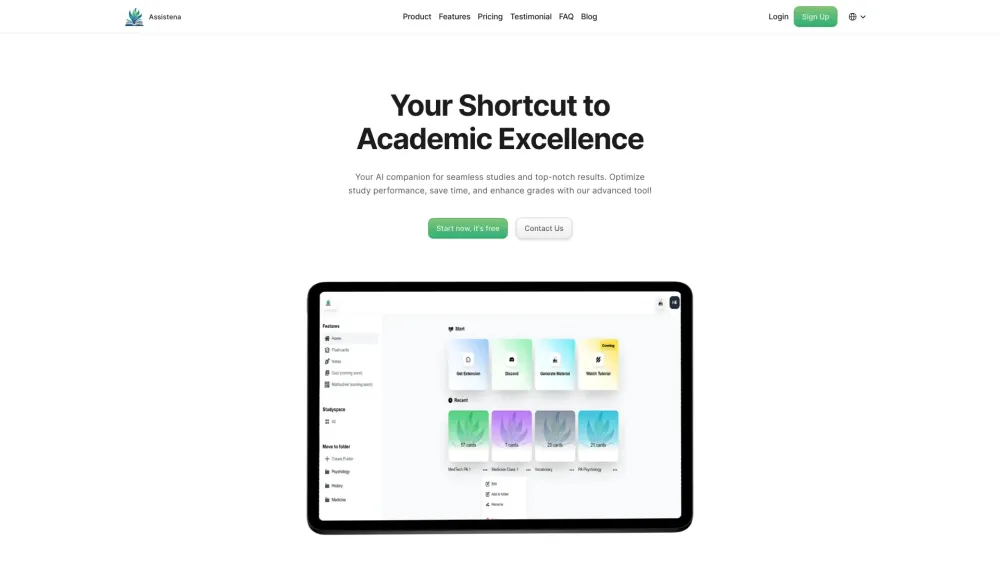 Assistena: AI Flashcards, Summaries, Word Explanations for Better Learning