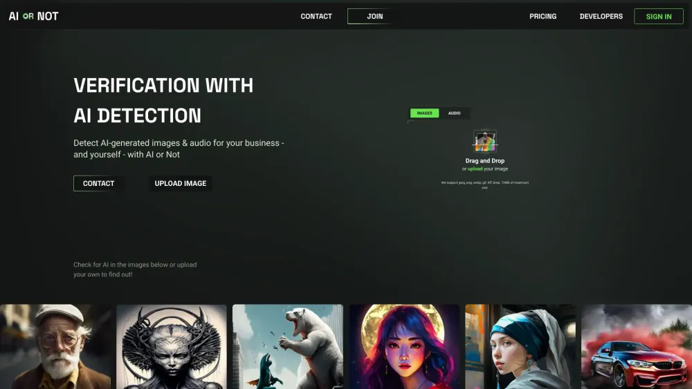 AI or Not: Free AI Detection for Images, Audio & KYC Docs : Stop Fraud, Fight Scams, Moderate Content