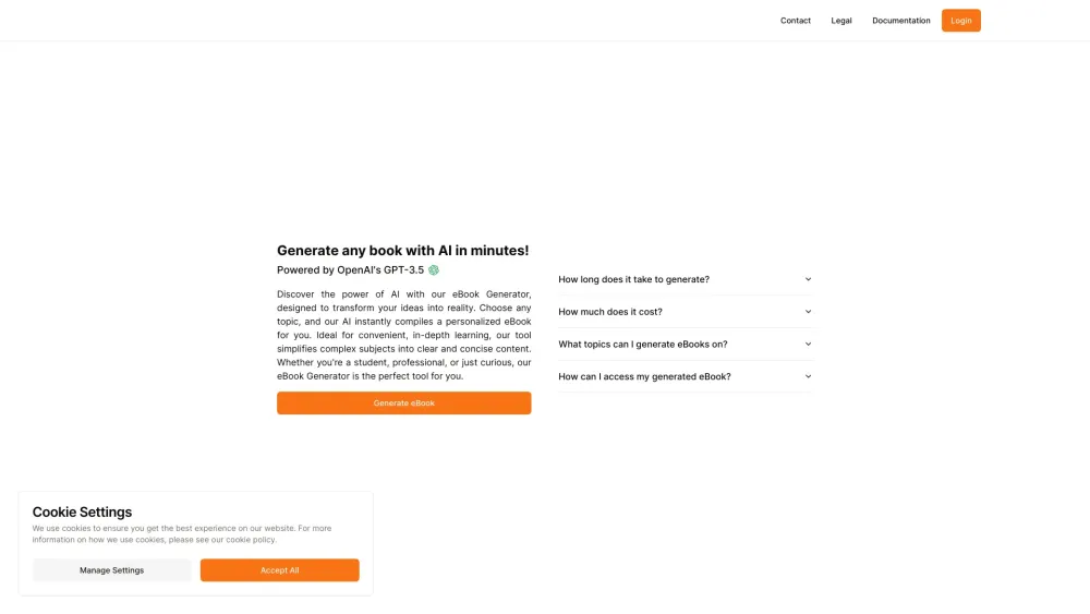 AIeBooks: Swift AI-Powered eBook Creation for Any Audience