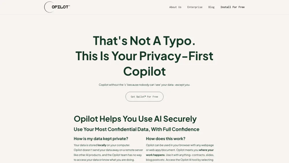 Opilot : Secure AI Copilot Ensuring Data Privacy & Compliance