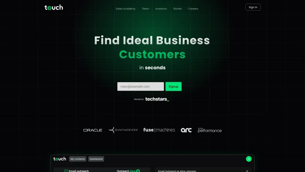 Touch AI: Smart Email Tool for 100M+ Verified US Leads & Sales