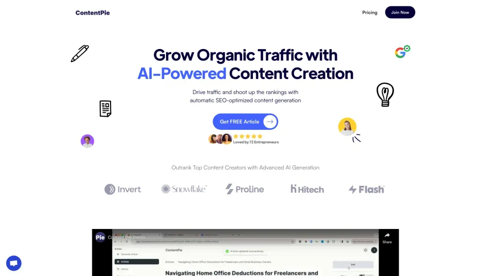 ContentPie: AI SEO Writer, Visual Creator & Multilingual Tool