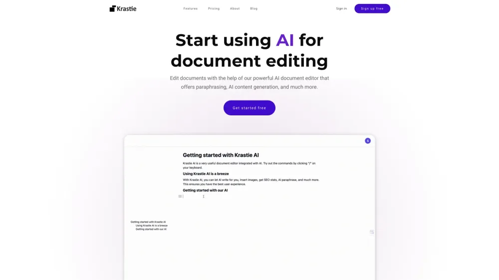 Krastie AI: Team Collab, AI Autocomplete & Paraphrasing Tools
