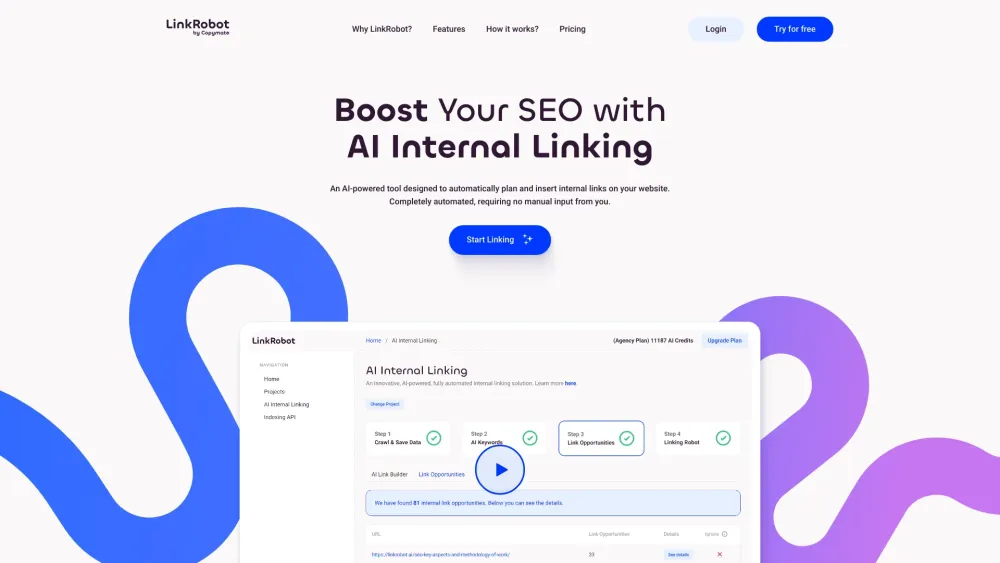 LinkRobot: AI-Powered Internal Linking for Effortless SEO Boost
