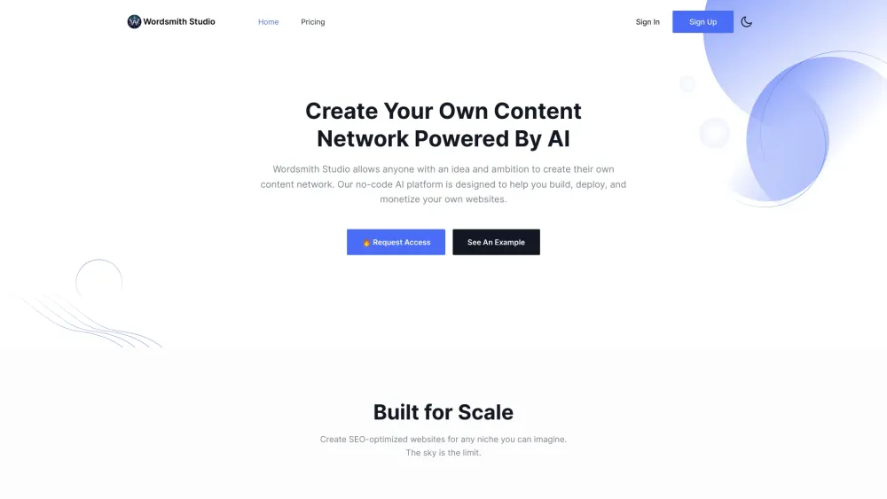 Wordsmith Studio: AI Content Gen + Quick Site Deployment
