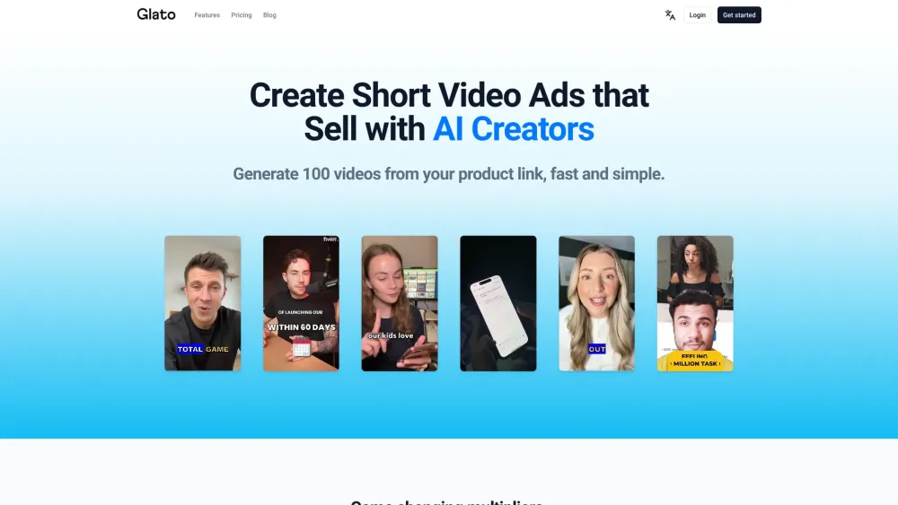 Glato AI : Create Stunning Short Video Ads in Seconds