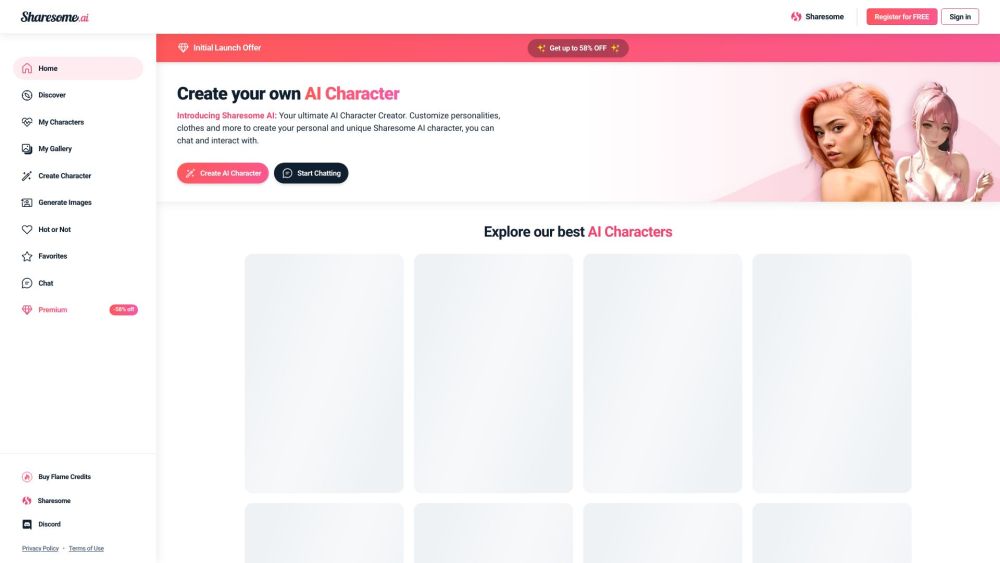 Sharesome AI: Chat, Sext & Image Gen with AI Characters