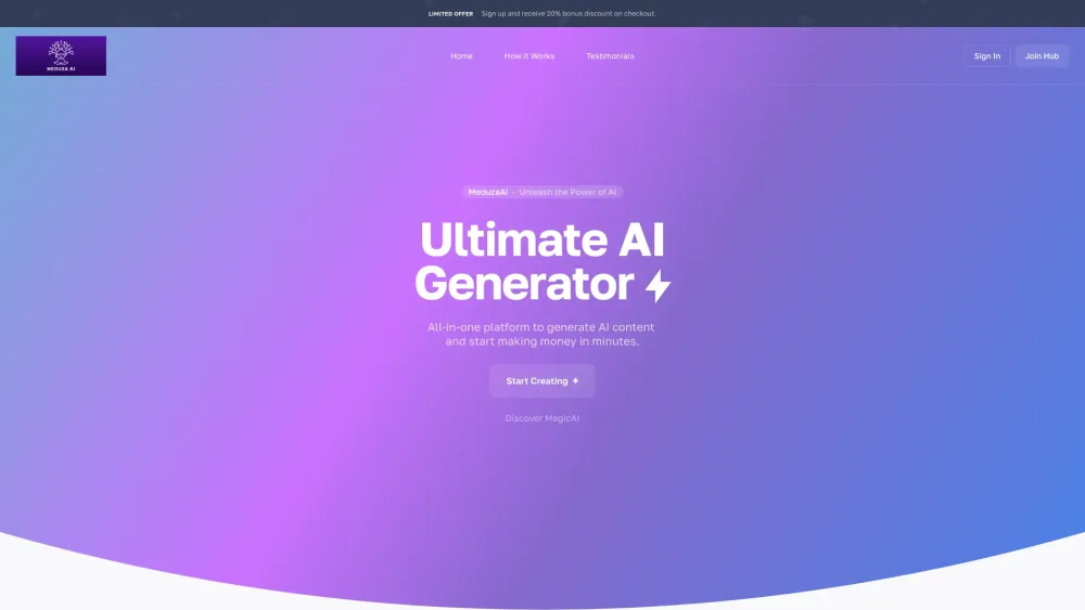 MeduzaAi: AI Chatbot, Content Creator, Profit Generator