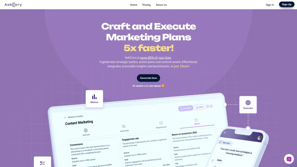 AskCory: AI-Powered Marketing Assistant for ROI Boosting Strategies
