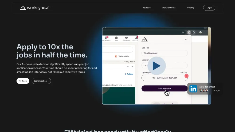 WorkSync.AI : AI Autofill & Mass Apply for Effortless Job Hunting