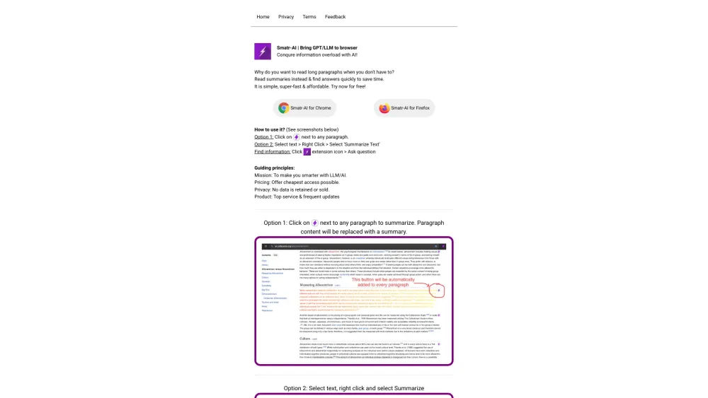 Smatr-AI: AI Summaries, Quick Info, Save Time