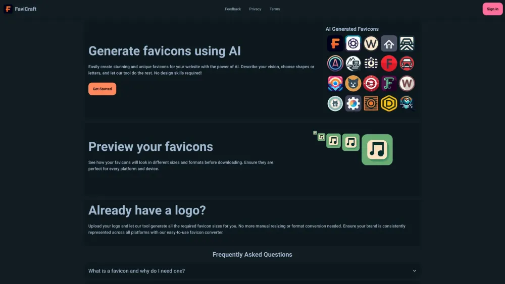 FaviCraft: AI-Powered Favicon Creation for Developers : Fast, Simple, No Design Skills Needed