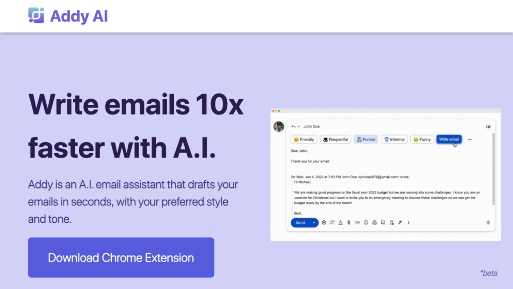 Addy: AI Email Assistant for Personalized, Swift Drafting : Smart, Context-Aware Email Replies & Custom Styles