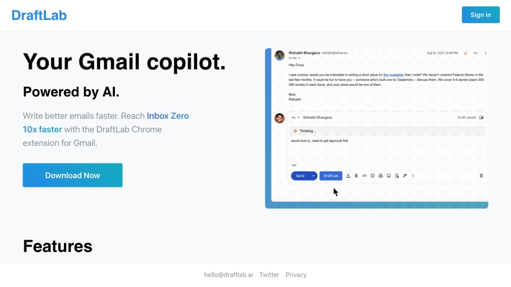 DraftLab: AI-Powered Gmail Copilot for Clear, Efficient Emails