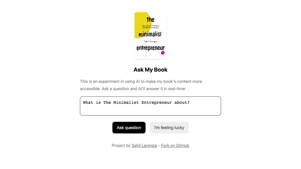 Ask My Book: The Minimalist Entrepreneur : Lean, Simple Business Growth Guide