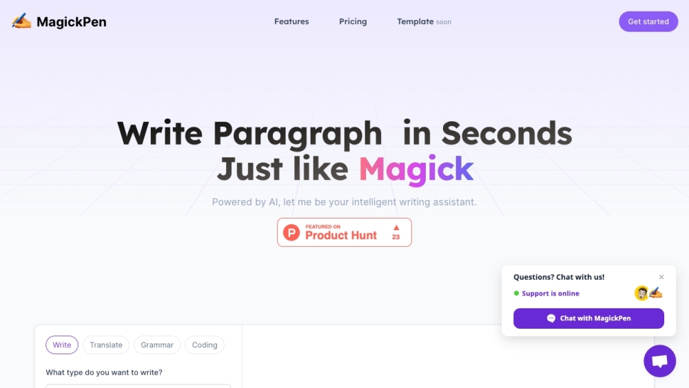 MagickPen: AI Writing, Grammar Check, Bug Fix, Translation Tool