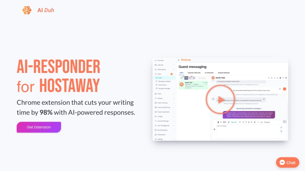 AI-Responder for HostAway: AI-Powered, Time-Saving Chrome Extension – Instant Replies, 90% Faster Responses