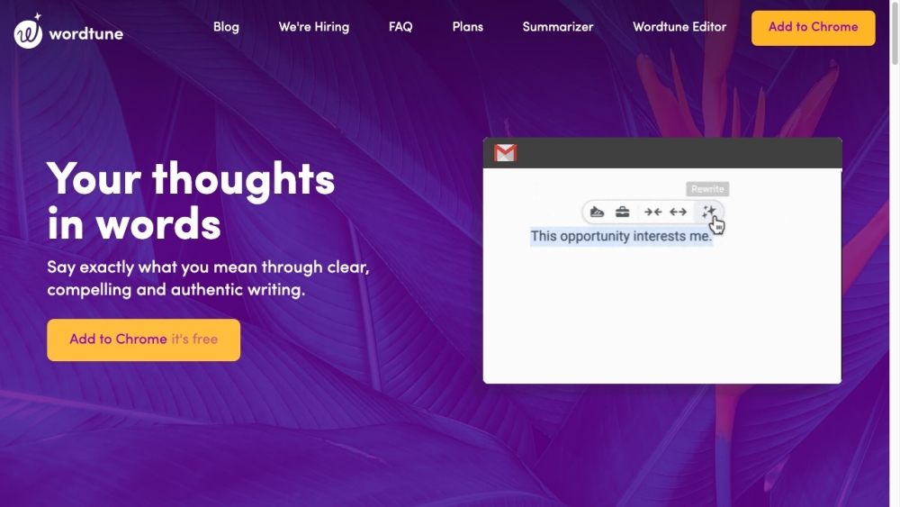 Wordtune: AI-Powered Rewrite, Rephrase & Refine for Effortless Writing