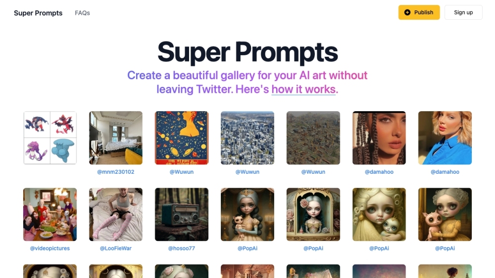 Super Prompts: Create, Store & Showcase AI Art Online