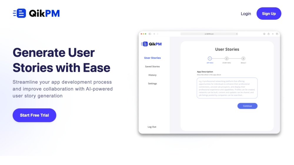 QikPM: AI User Story Generation, App Dev Efficiency & Collaboration