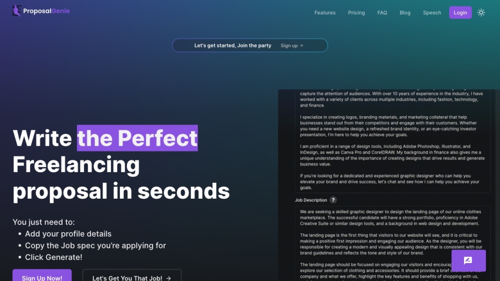 Proposal Genie: AI-Driven, Customized, Winning Freelance Proposals