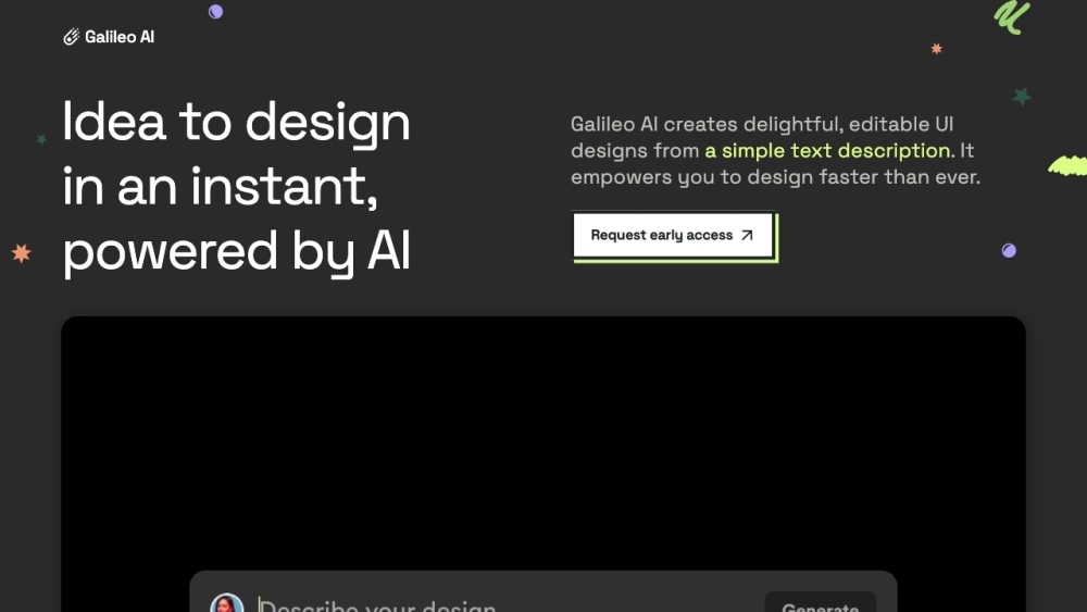 Galileo AI: Instant UI Design Generation with AI Copilot