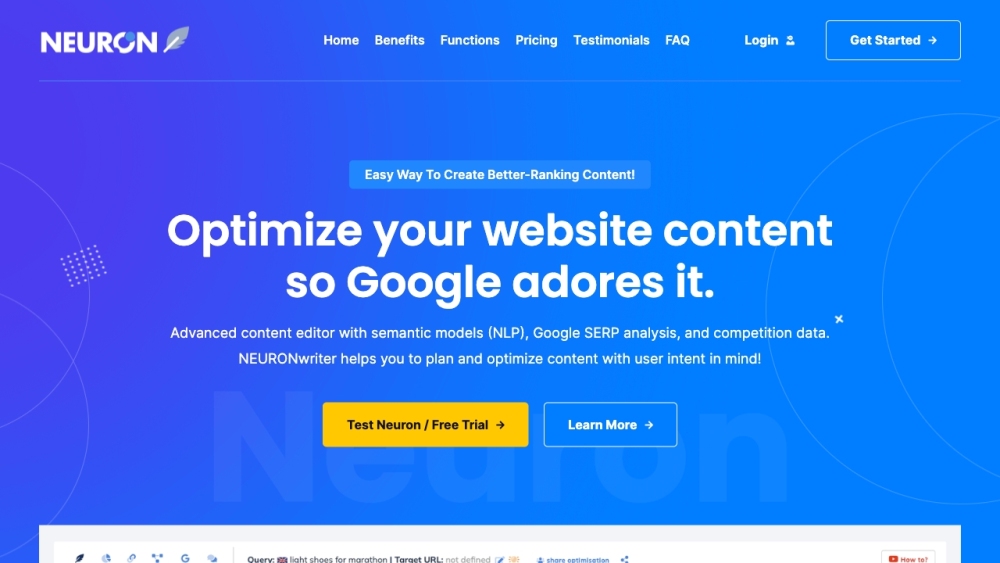 NeuronWriter: SEO Tool with NLP, SERP Analysis & Rank Boosting Features