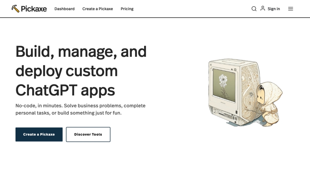Pickaxe: No-Code AI Apps for Non-Technical Users to Build & Share