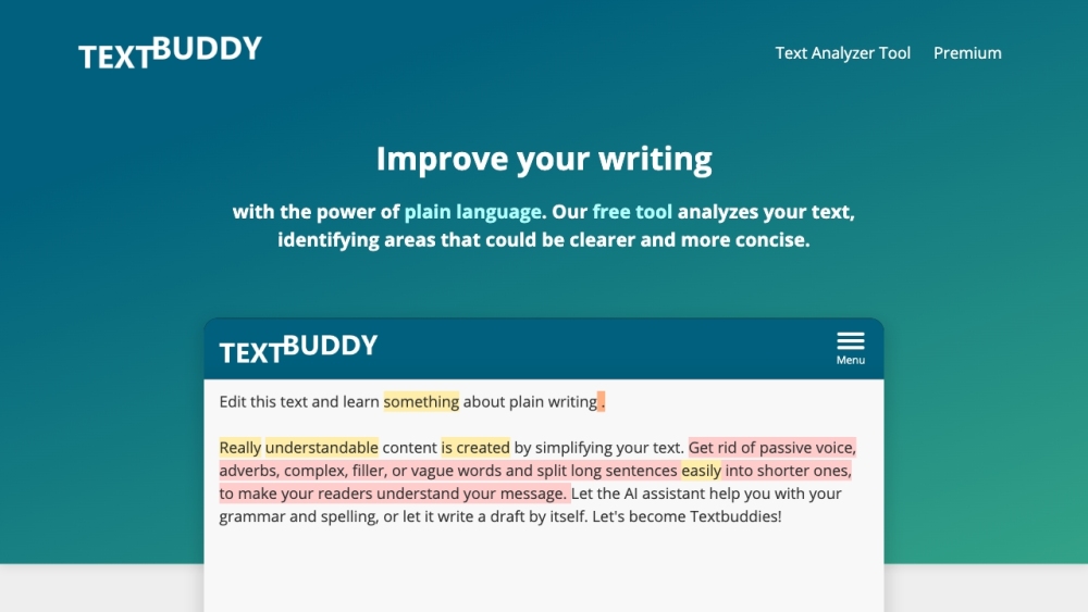 Textbuddy.com: Clear, Concise Text Analysis for Writing Clarity